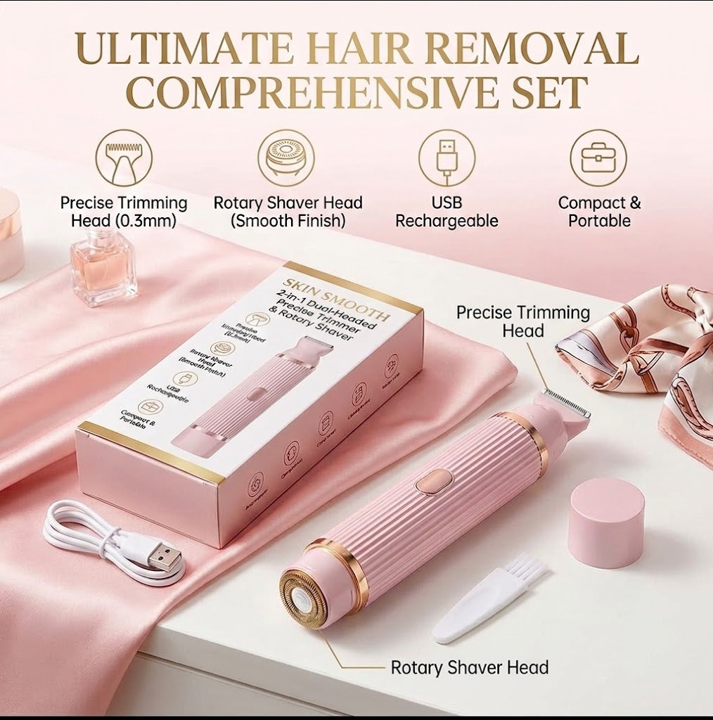 Dual-Ended Portable Hair Remover Pen for Women – Face, Body & Bikini Trimmer